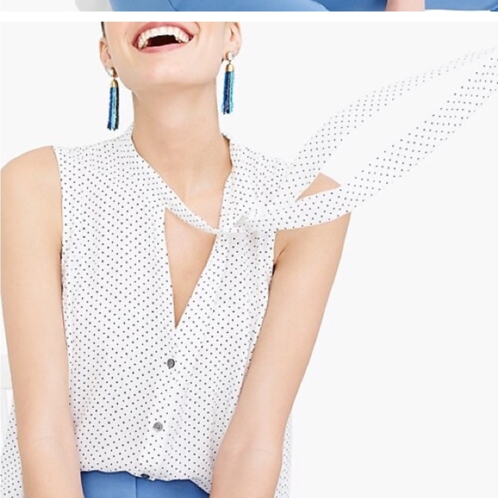 J crew sleeveless polka dot top